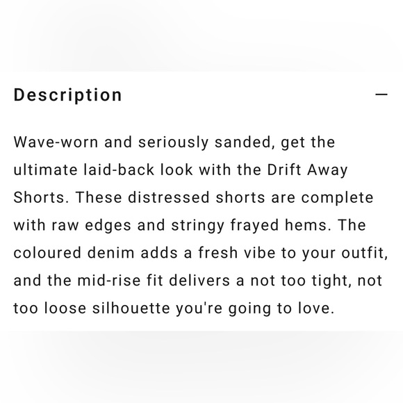 NWT Billabong Drift Away Denim Shorts - Picture 7 of 9